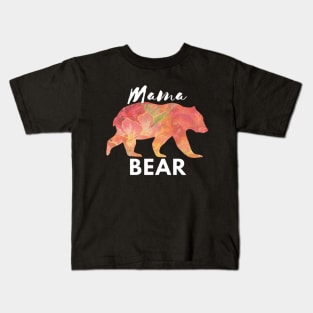 Mama Bear Floral Watercolor Mom Love Kids T-Shirt